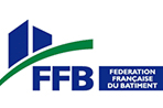 FFB Logo Officiel | Fédération Française du Bâtiment Logo officiel FFB, Fédération Française du Bâtiment. Illustration de deux bâtiments bleus stylisés et d'un trait vert dynamique.